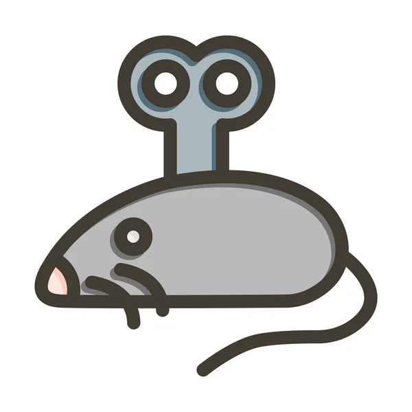 Толстая Линия Игрушечных Мышей Заполненные Цвета Личного Коммерческого Использования — стоковый вектор