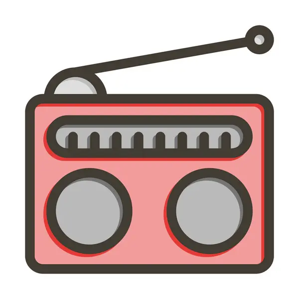 Radio Thick Line Gefüllte Farben Für Den Persönlichen Und Kommerziellen — Stockvektor