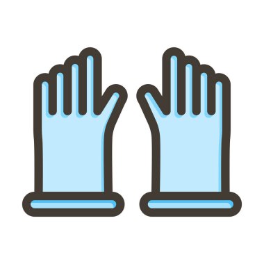 Eldiven Kalın Çizgisi Kişisel ve Ticari Kullanım İçin Renklerle Dolu