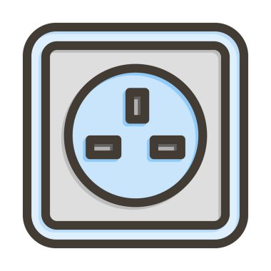 Wall Soket Kalın Çizgisi Kişisel ve Ticari Kullanım İçin Renklerle Dolu