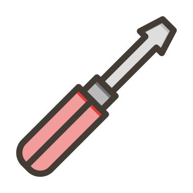 Tornavida Kalın Çizgisi Kişisel ve Ticari Kullanım İçin Renkler Dolduruldu