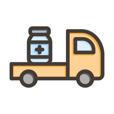 Aşı Teslimatı Kalın Çizgi Kişisel ve Ticari Kullanım İçin Renkler