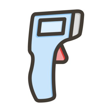 Termometre Silah Kalın Çizgisi Kişisel ve Ticari Kullanım İçin Renklerle Dolu