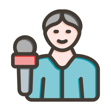 Gazeteci Kalın Çizgisi Kişisel ve Ticari Kullanım İçin Renkleri Doldurdu