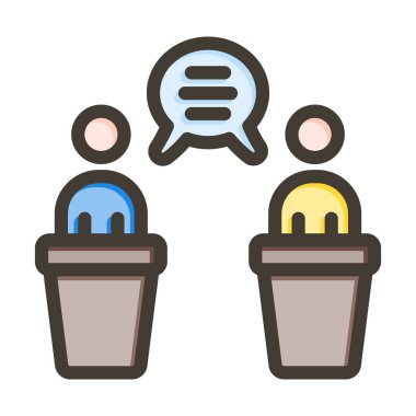 Tartışma Kalın Çizgi Kişisel ve Ticari Kullanım İçin Renkler