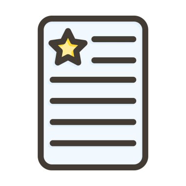 Kişisel ve Ticari Kullanım İçin Renkler Doldurulmuş Belge Kalın Çizgisi