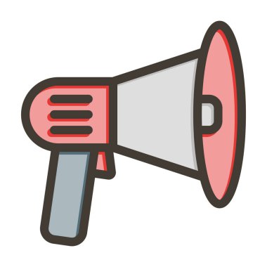 Megafon Kalın Çizgisi Kişisel ve Ticari Kullanım İçin Renklerle Dolu