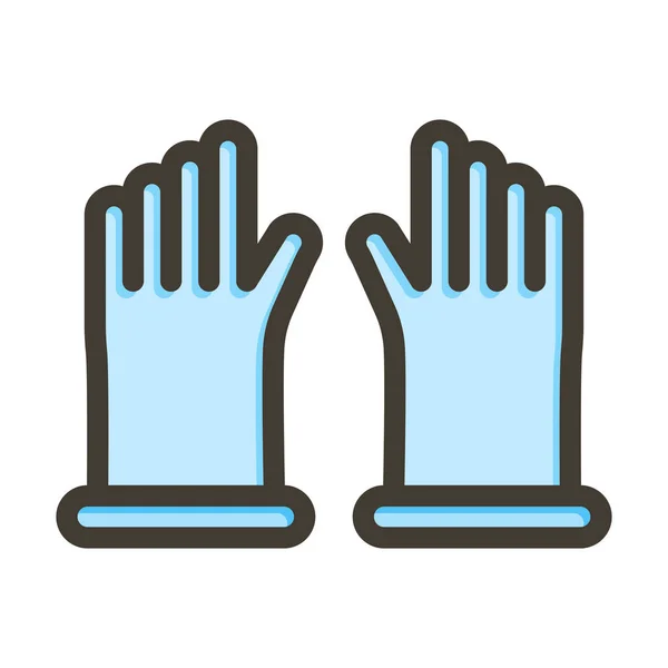 Γάντια Παχιά Γραμμή Γεμιστά Χρώματα Για Προσωπική Και Εμπορική Χρήση — Διανυσματικό Αρχείο