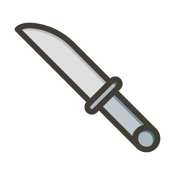 ナイフ太いラインは 個人的および商業的な使用のための色を記入 — ストックベクタ