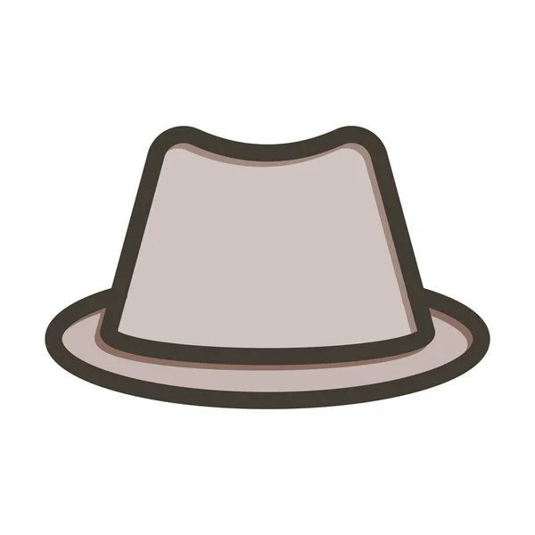 Detective Hat Thick Line Заповнені Кольори Особистого Комерційного Використання — стоковий вектор