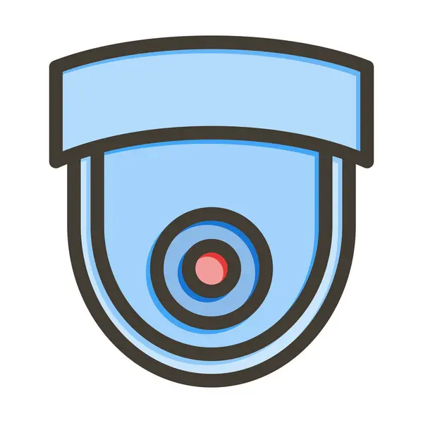 Surveillance Dikke Lijn Gevulde Kleuren Voor Persoonlijk Commercieel Gebruik — Stockvector