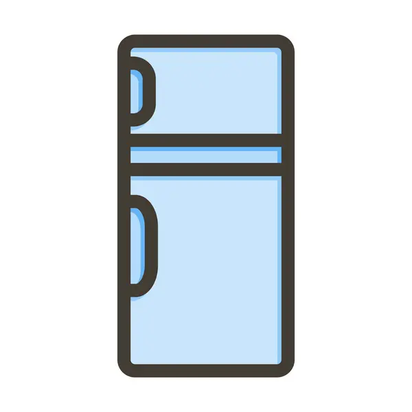Colores Rellenos Línea Gruesa Del Refrigerador Para Uso Personal Comercial — Archivo Imágenes Vectoriales