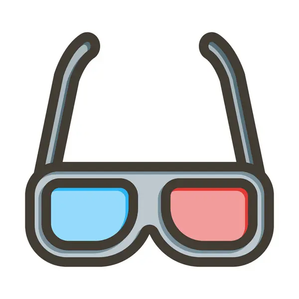 Brýle Tlusté Čáry Plněné Barvy Pro Osobní Komerční Použití — Stockový vektor