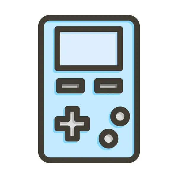 Game Console Dikke Lijn Gevulde Kleuren Voor Persoonlijk Commercieel Gebruik — Stockvector