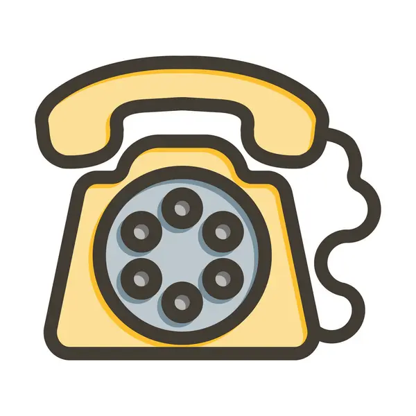 Толстая Линия Телефона Заполненные Цвета Личного Коммерческого Использования — стоковый вектор