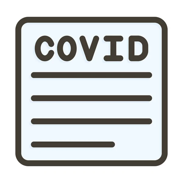 Covid Report Silná Čára Plněné Barvy Pro Osobní Komerční Použití — Stockový vektor