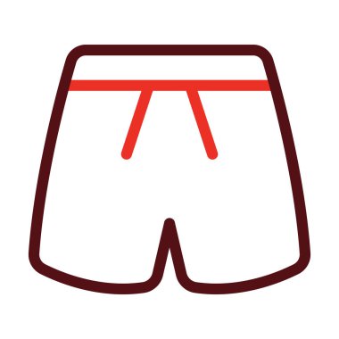 Futbol Şortu Kalın Çizgi Kişisel ve Ticari Kullanım İçin İki Renk Simgesi