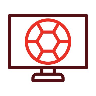 Kişisel ve ticari kullanım için Futbol Maçı Kalın Çizgi İki Renk Simgesi
