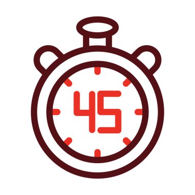 Kişisel ve ticari kullanım için YarıZaman Kalın Çizgisi İki Renk Simgesi