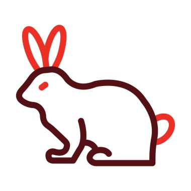 Hayvanların Kalın Çizgisi Kişisel ve Ticari Kullanım İçin İki Renk Simgesi