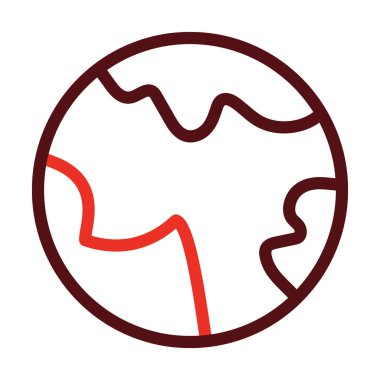 Kişisel ve ticari kullanım için Dünya Kalın Çizgisi İki Renk Simgesi