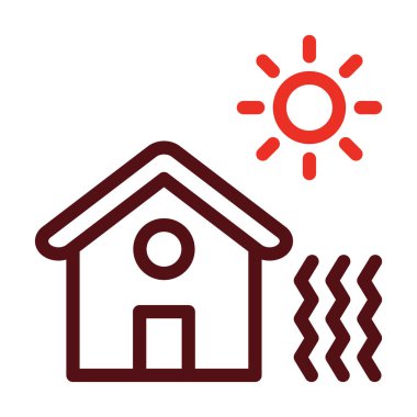 Kişisel ve ticari kullanım için Isı Dalgası Kalın Çizgisi İki Renk Simgesi