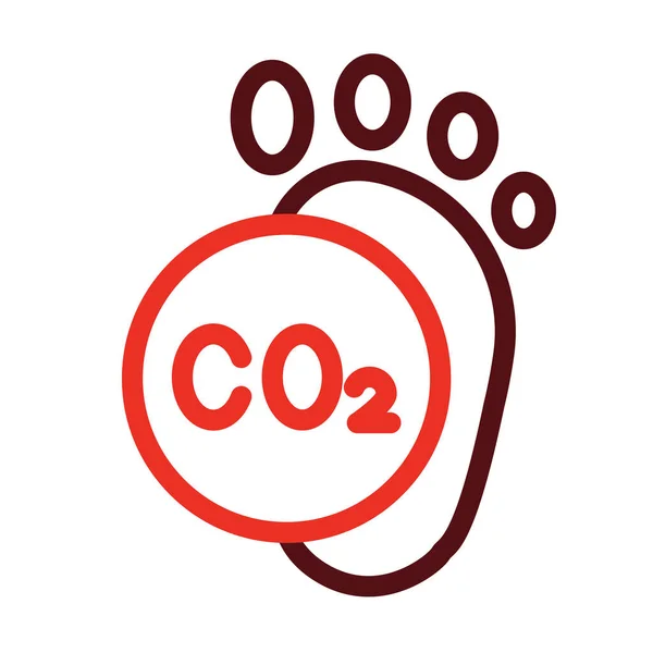 Carbon Footprint Thick Line Zwei Farb Symbole Für Den Persönlichen — Stockvektor