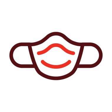 Kişisel ve Ticari Kullanım İçin Toz Maskesi Kalın Çizgisi İki Renk Simgesi