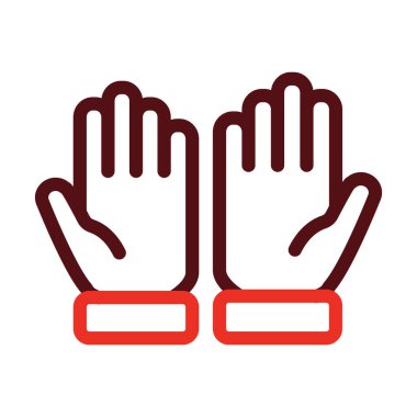 Kişisel ve Ticari Kullanım İçin Koruyucu Eldiven Kalın Çizgisi İki Renk Simgesi