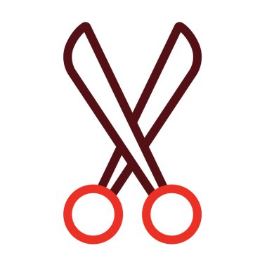 Makas Kalın Çizgi Kişisel ve Ticari Kullanım İçin İki Renk Simgesi