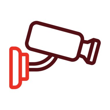 Kişisel ve ticari kullanım için Güvenlik Kamerası Kalın Çizgisi İki Renk Simgesi