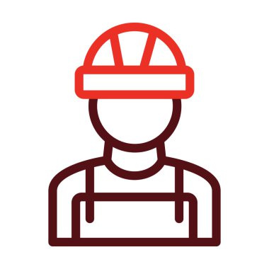 Yapıcı Erkek Kalın Çizgisi Kişisel ve Ticari Kullanım İçin İki Renk Simgesi