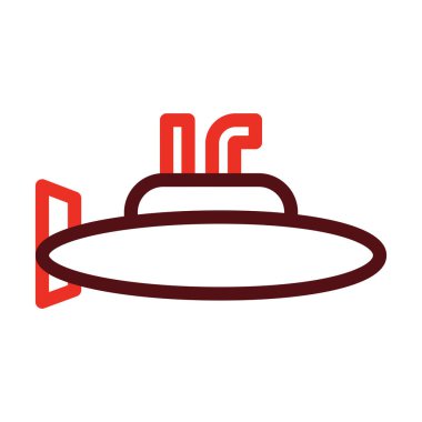 Denizaltı Kalın Çizgisi Kişisel ve Ticari Kullanım İçin İki Renk Simgesi