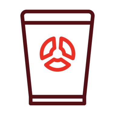 Kişisel ve Ticari Kullanım İçin Zehirli Atık Çizgisi İki Renk Simgesi