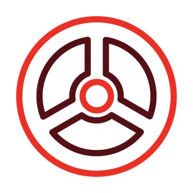 Kişisel ve Ticari Kullanım İçin Nükleer Kalın Çizgi İki Renk Simgesi