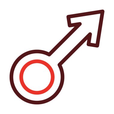 Kişisel ve Ticari Kullanım İçin Erkek Sembolü Kalın Çizgi İki Renk Simgesi