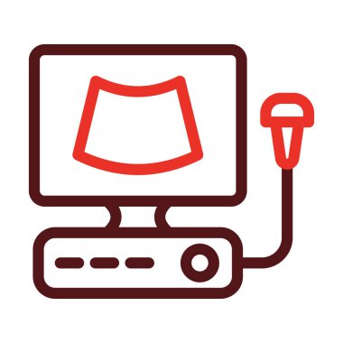 Kişisel ve ticari kullanım için Ultrason Kalın Çizgi İki Renk Simgesi