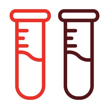 Kişisel ve ticari kullanım için Test Tüpü Kalın Çizgisi İki Renk Simgesi