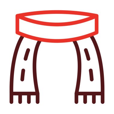 Eşarp Kalın Çizgisi Kişisel ve Ticari Kullanım İçin İki Renk Simgesi