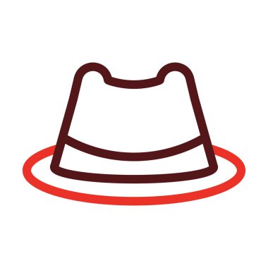Kişisel ve ticari kullanım için Şapka Kalın Çizgisi İki Renk Simgesi