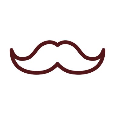 Bıyık Kalın Çizgisi Kişisel ve Ticari Kullanım İçin İki Renk Simgesi