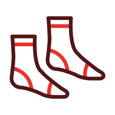 Kişisel ve ticari kullanım için Çorap Kalın Çizgisi İki Renk Simgesi