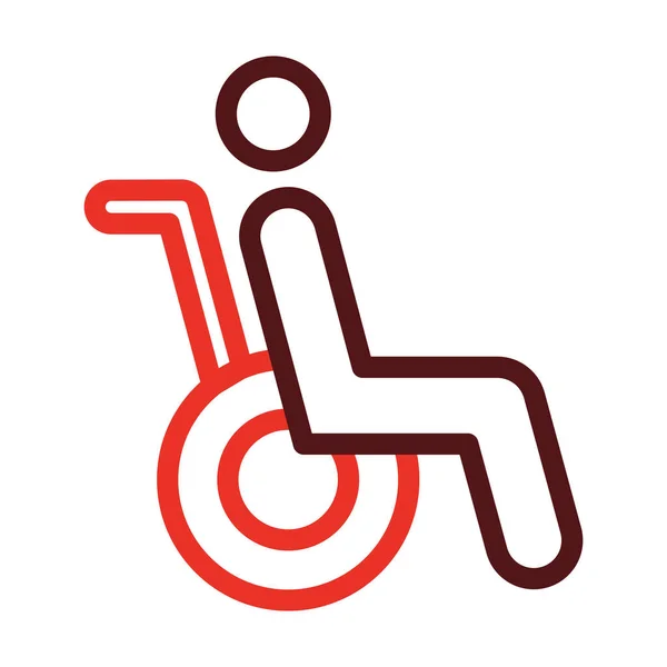 Ligne Épaisse Personne Handicapée Deux Icônes Couleur Pour Usage Personnel — Image vectorielle