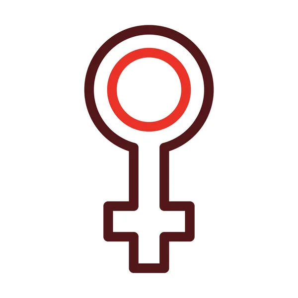Simbol Wanita Garis Tebal Dua Ikon Warna Untuk Penggunaan Pribadi - Stok Vektor