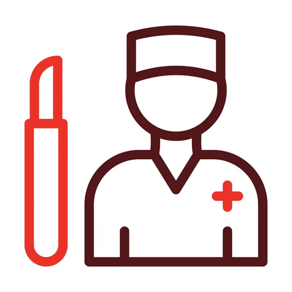 外科医の厚いライン個人的および商業使用のための2色のアイコン — ストックベクタ