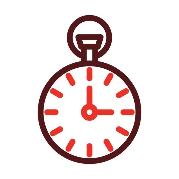 Reloj Bolsillo Línea Gruesa Dos Iconos Color Para Uso Personal — Vector de stock