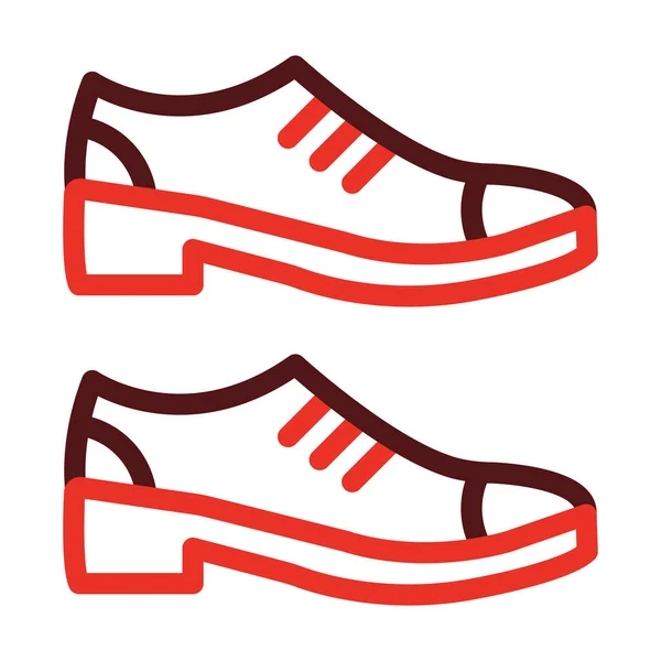 Chaussures Formelles Ligne Épaisse Deux Icônes Couleur Pour Usage Personnel — Image vectorielle