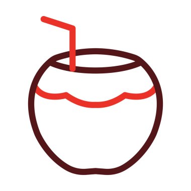 Hindistan Cevizi Kalın Çizgisi Kişisel ve Ticari Kullanım İçin İki Renk Simgesi