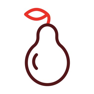 Kişisel ve ticari kullanım için Armut Kalın Çizgisi İki Renk Simgesi