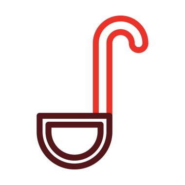 Kişisel ve ticari kullanım için Ladle Kalın Çizgisi İki Renk Simgesi
